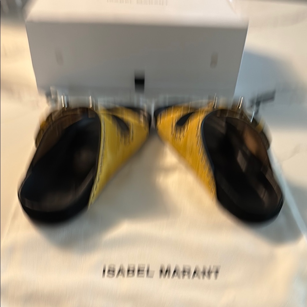 Isabel Marant Yellow Velvet Eyelet Footwear - Picture 3 of 4
